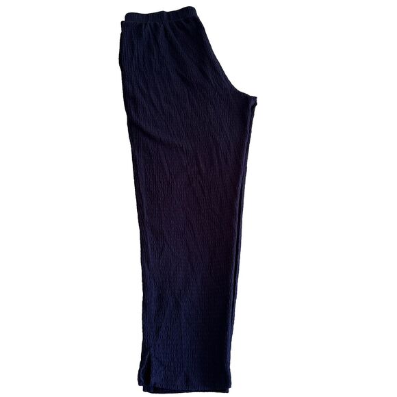 Isaac Mizrahi Pull On Pants Wide Leg Elastic Waist Blue Women Size L Pant - Picture 3 of 11
